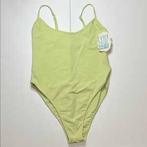 Women’s Toast Swim High Cut One Piece in Chartreuse Green Like New Large